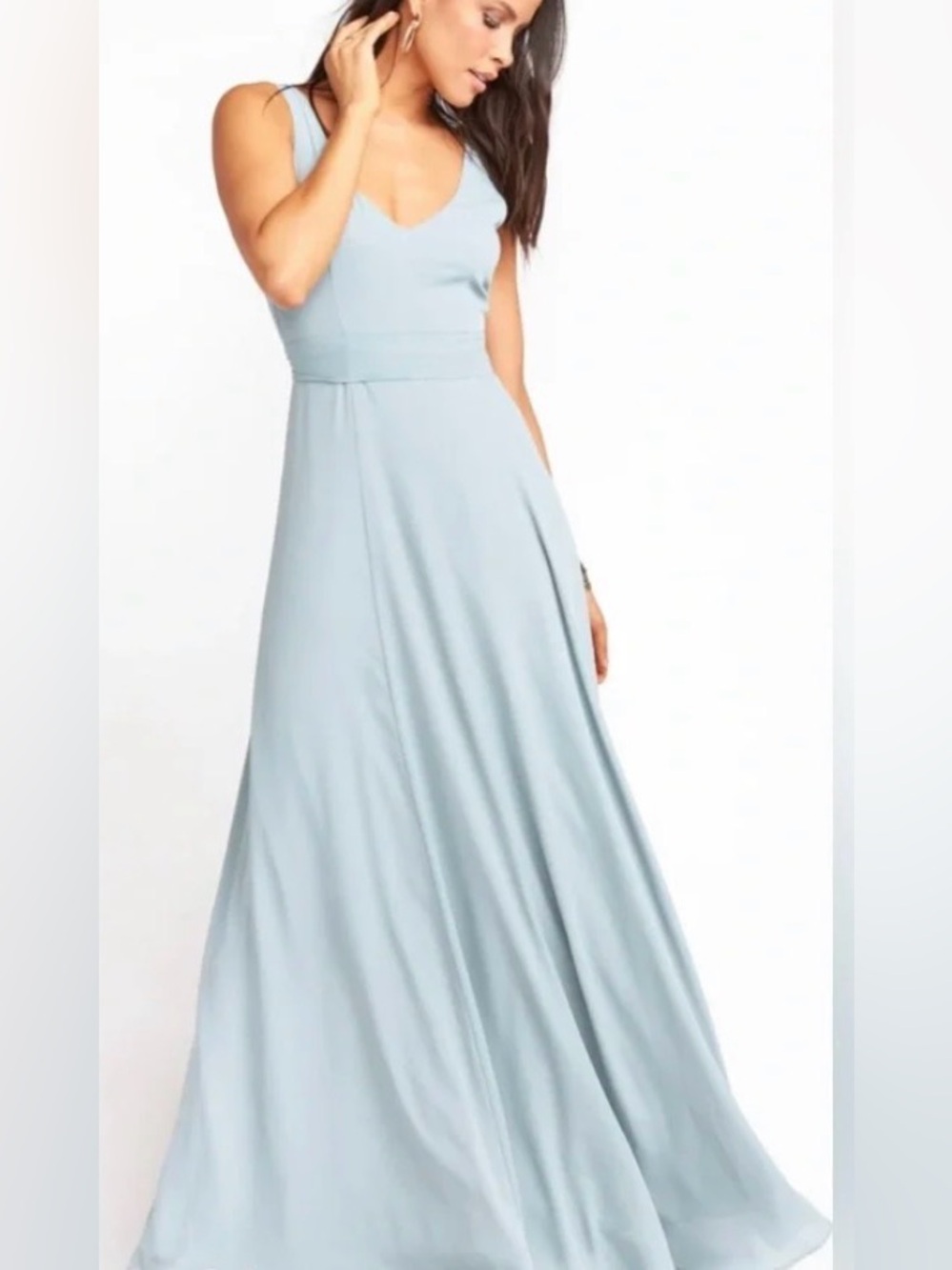 Show Me Your Mumu Jenn Maxi Dress Silver Sage Crisp women XL NEW bridesmaid